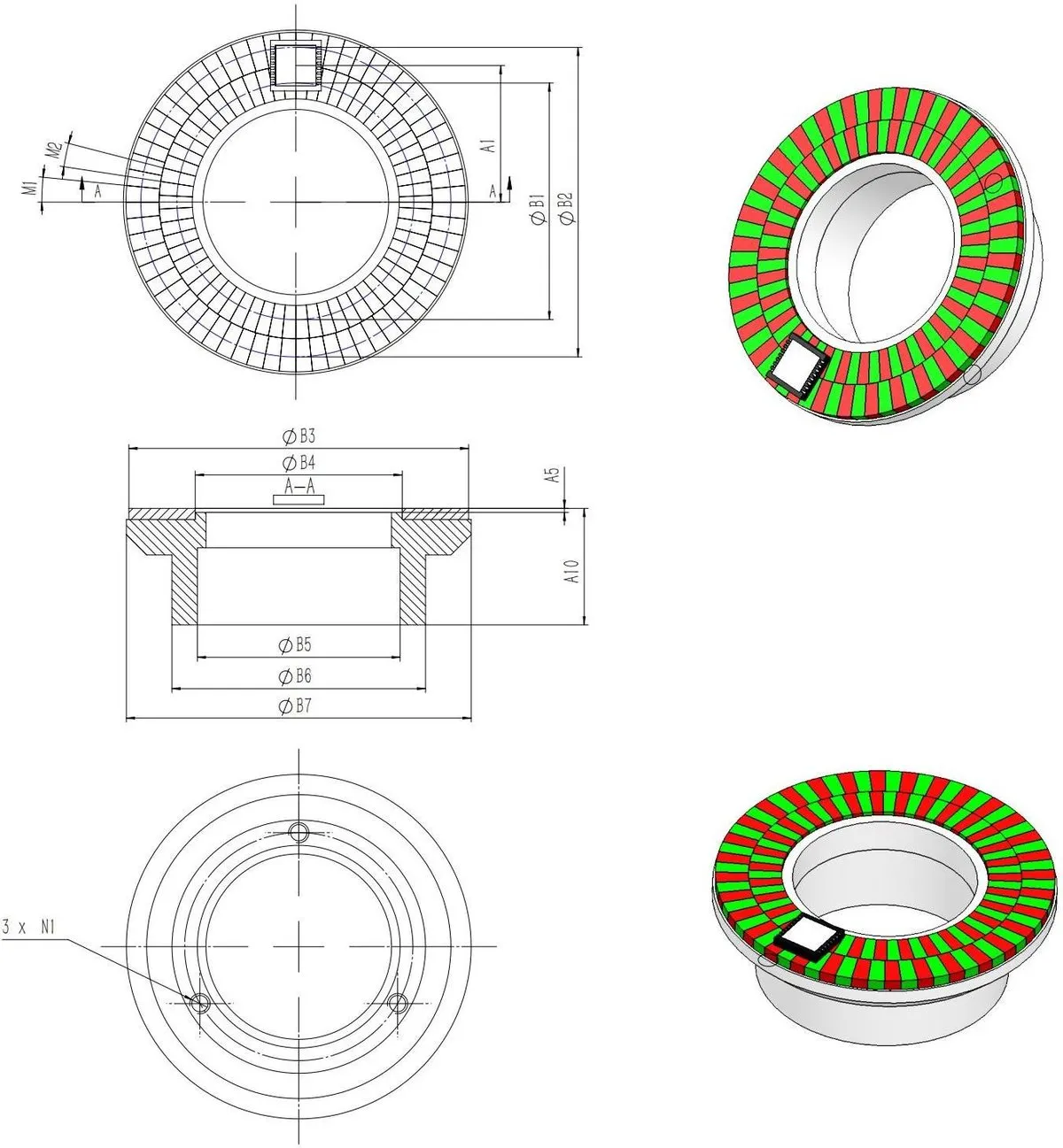 MU150 SMD20-34-11 Technical Drawing